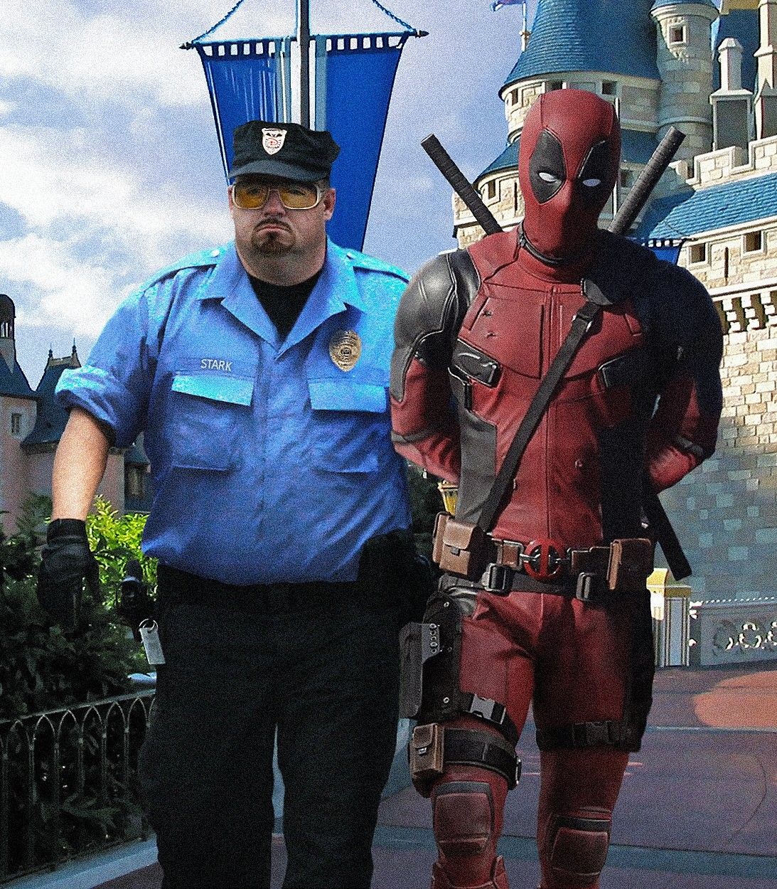 Deadpool arrested at Disney Land Vertical