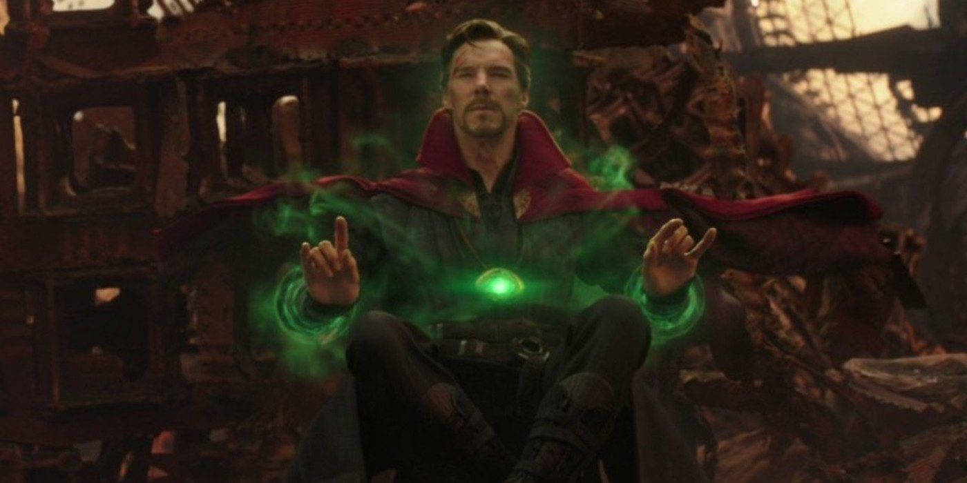 Doctor Strange using the Time Stone in Avengers Infinity War