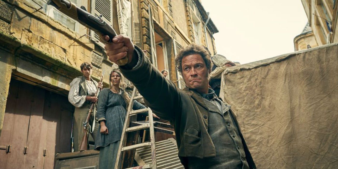 Dominic West as Jean Valjean during the French Revolution in Les Miserables 2019