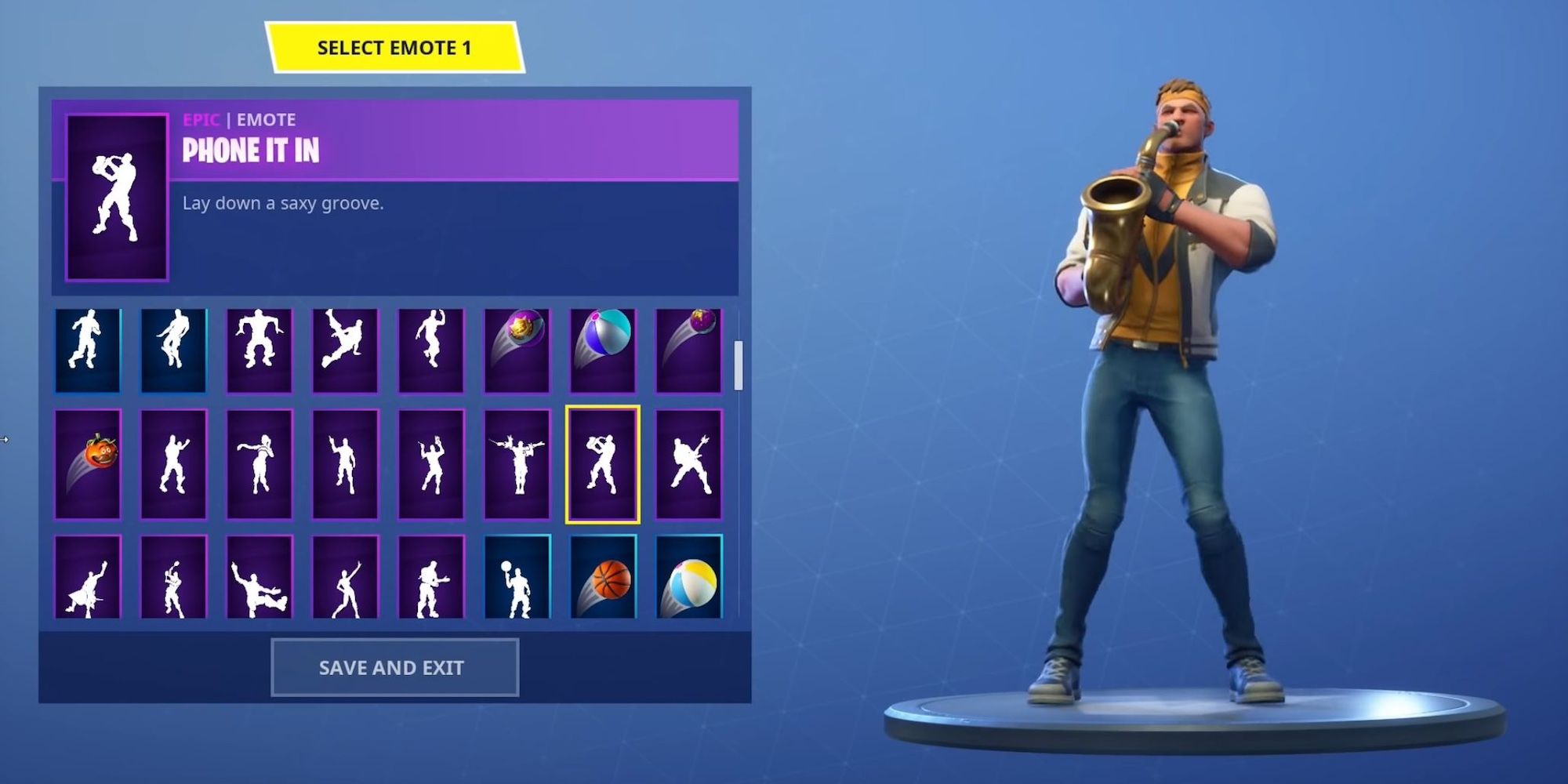 Fortnite Phone it In Saxophone Dance Emote