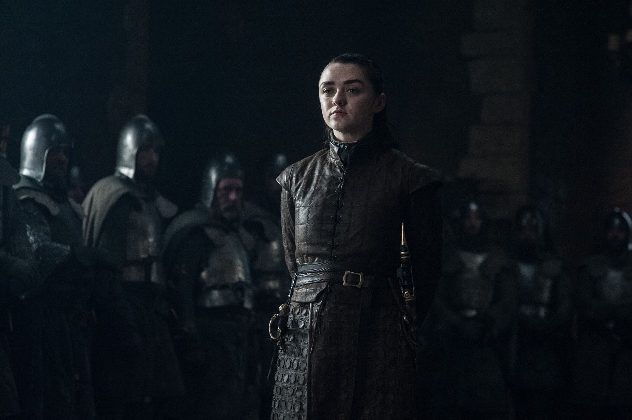 Arya looking indifferent at Littlefinger's trial in Game of Thrones