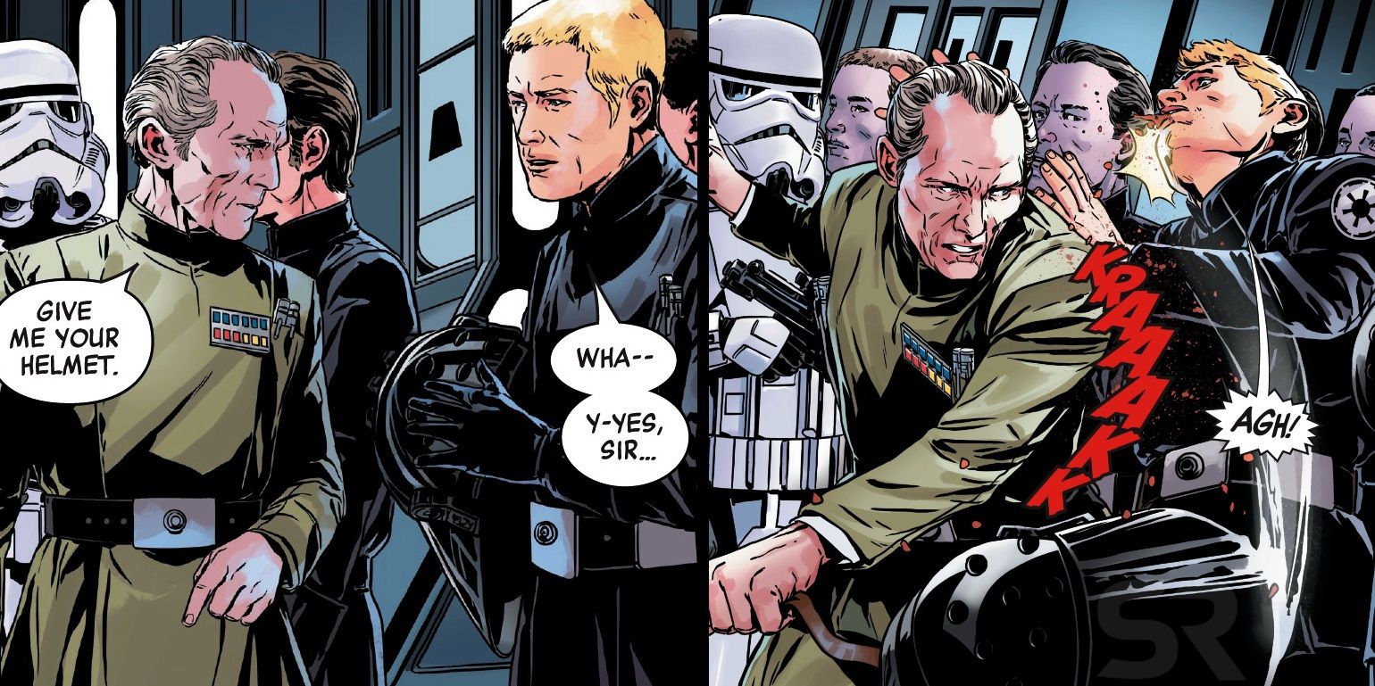 Grand Moff Tarkin Beats a Soldier