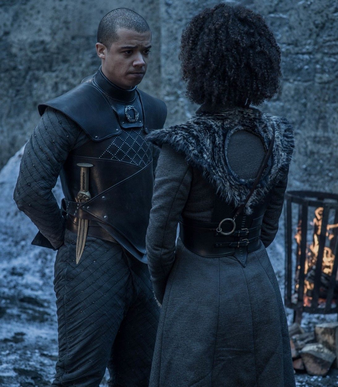 Grey Worm and Missandei in Game of Thrones Season 8 Episode 2 Vertical