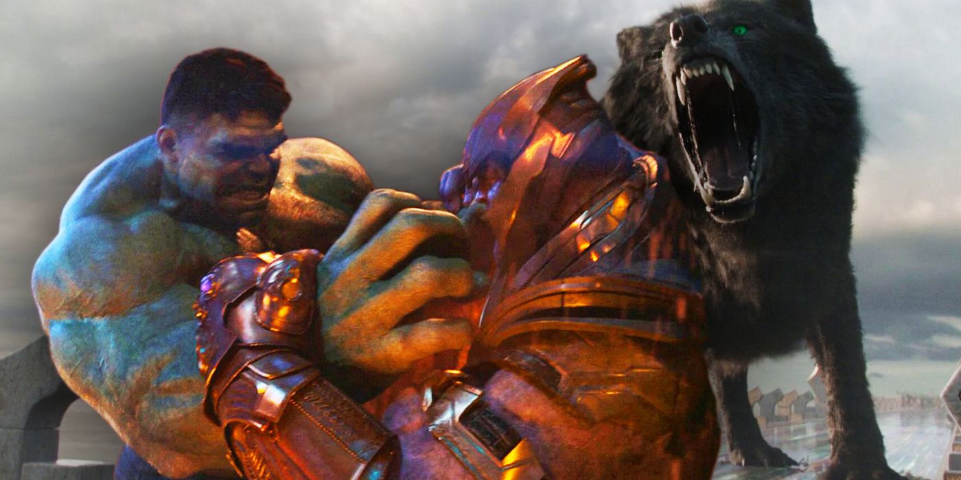 Hulk vs Thanos in Avengers Infinity War and Fenrir from Thor Ragnarok