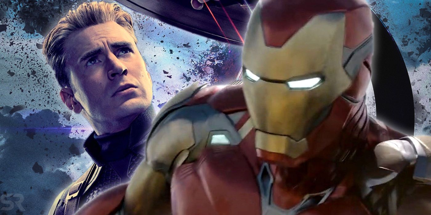 Iron Man and Captain America with Avengers Endgame Logo