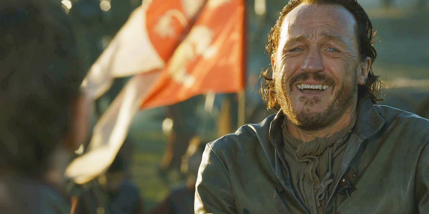 Bronn laughing in Game of Thrones