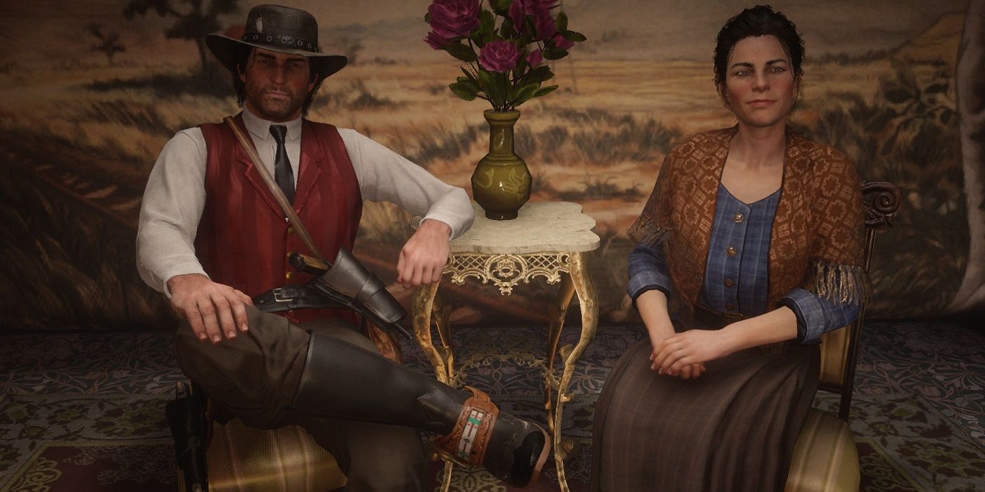 John and Abigail Marston Posing for a photo