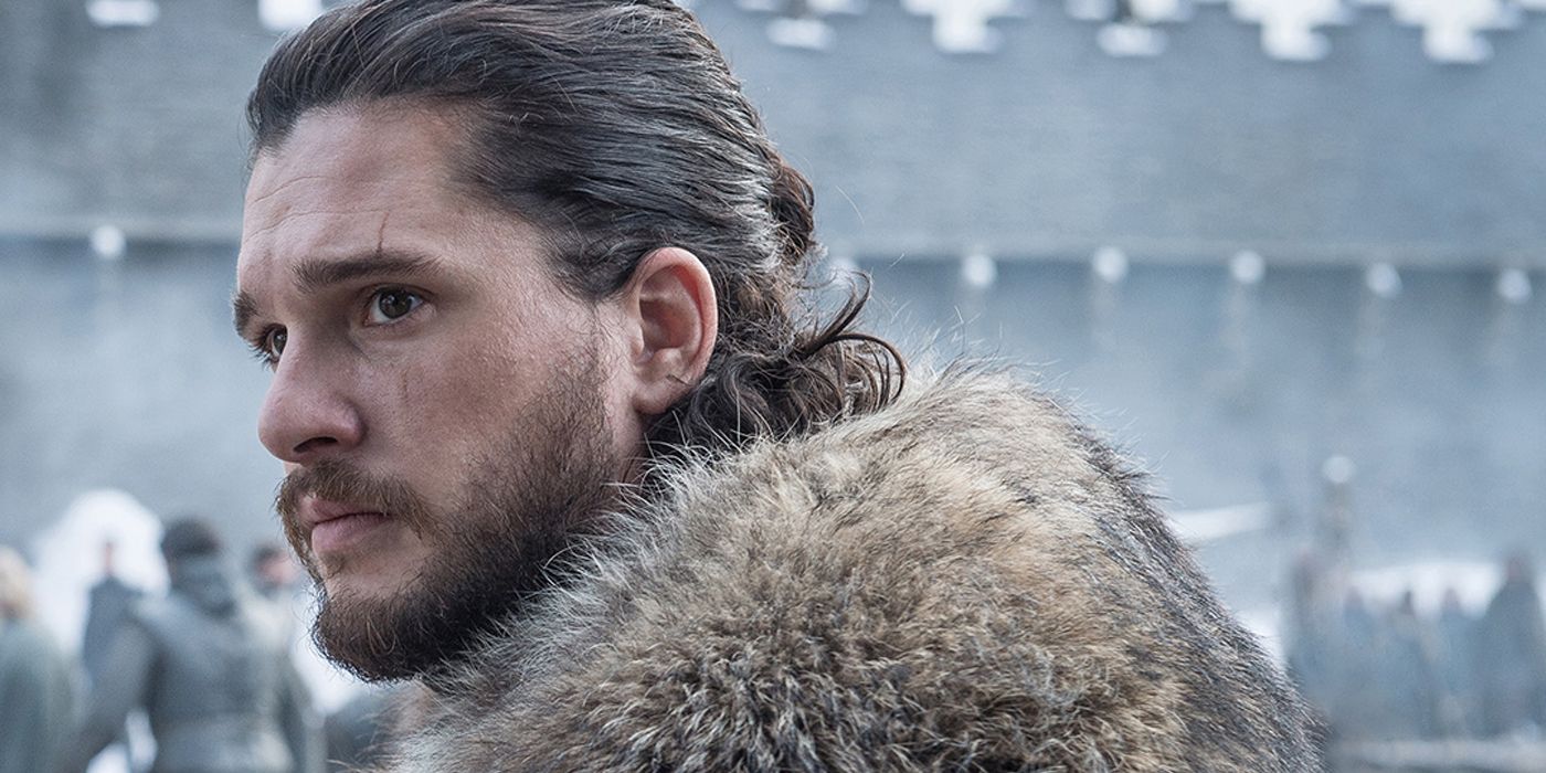 Jon Snow in Winterfell in Game of Thrones season 8