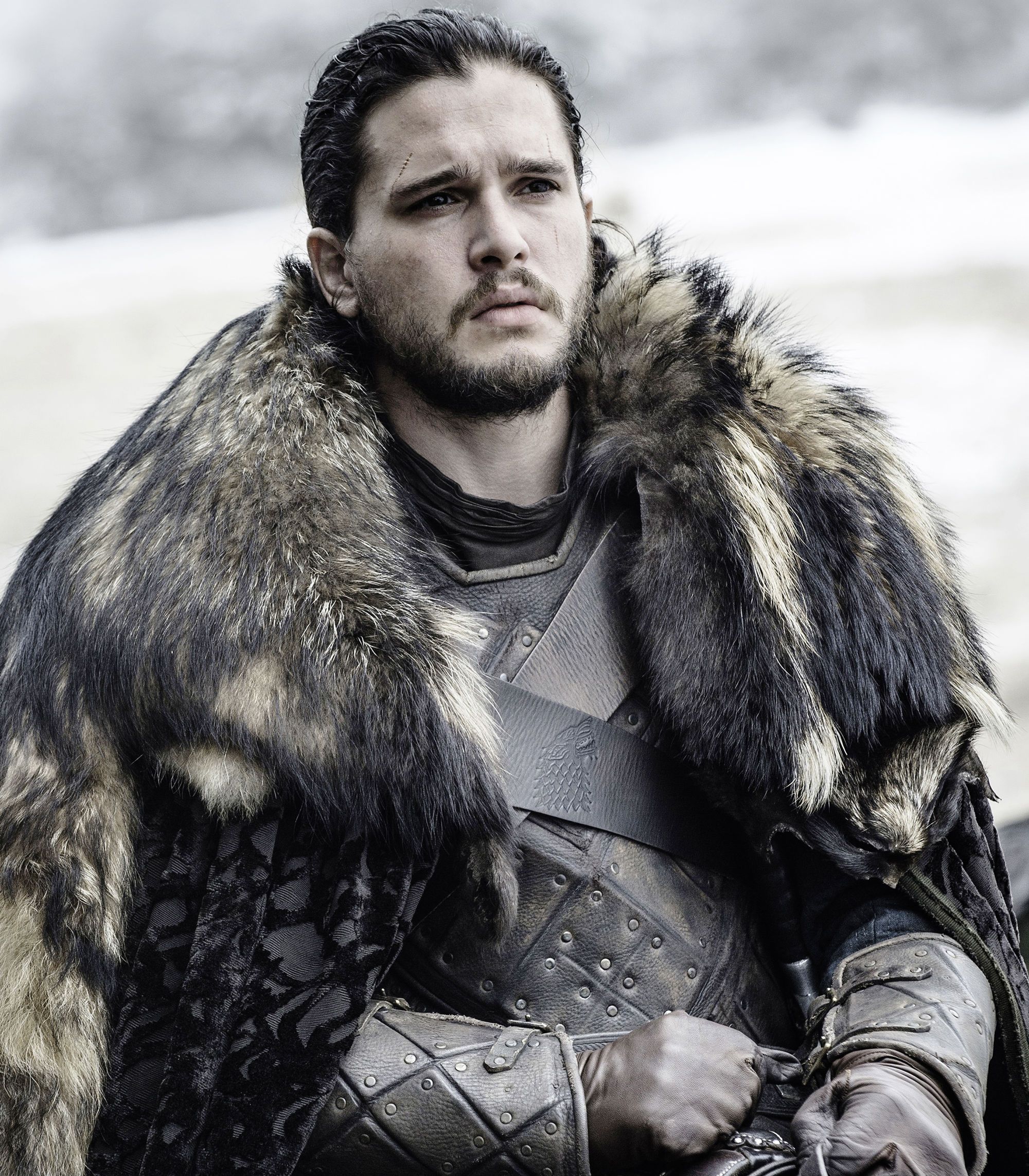 Jon Snow in furs on Game of Thrones