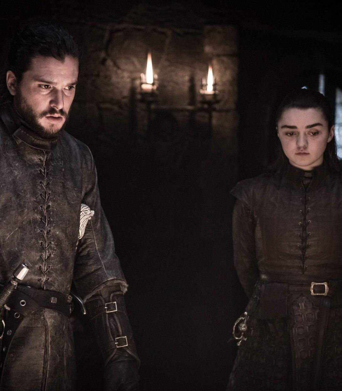 Jon and Arya in Game of Thrones Season 8 Episode 2 Vertical