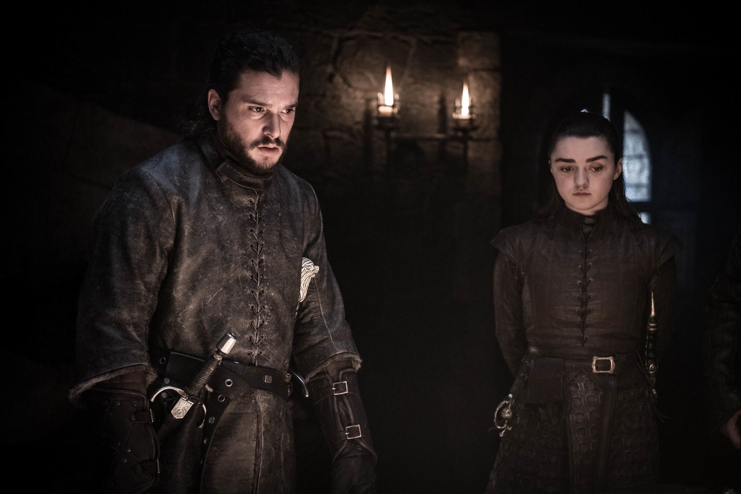 Jon and Arya in Game of Thrones Season 8 Episode 2