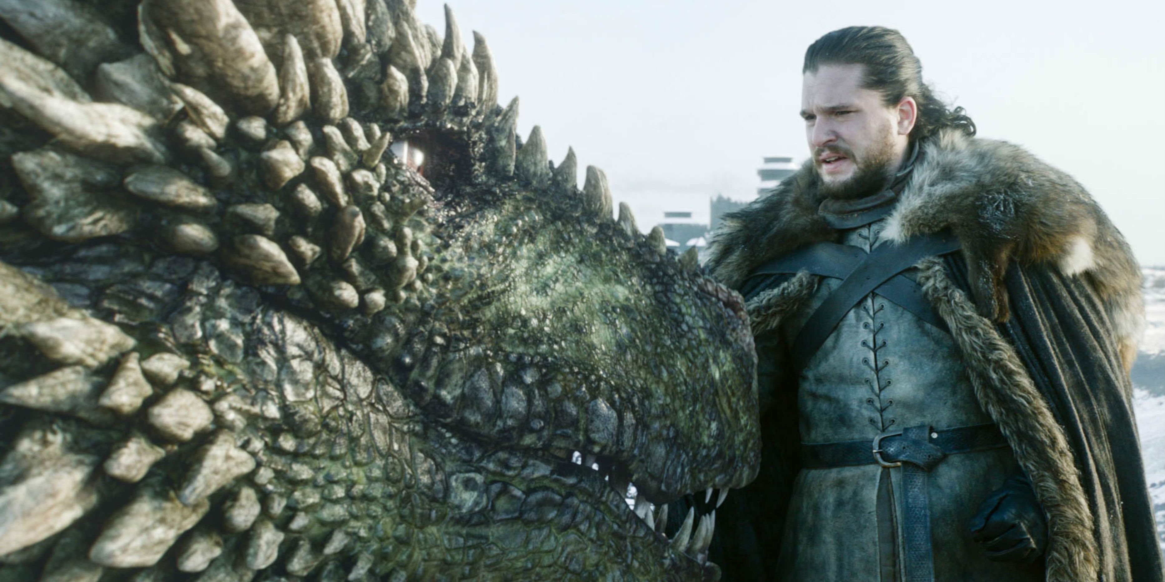 Jon and Rhaegal on Game of Thrones