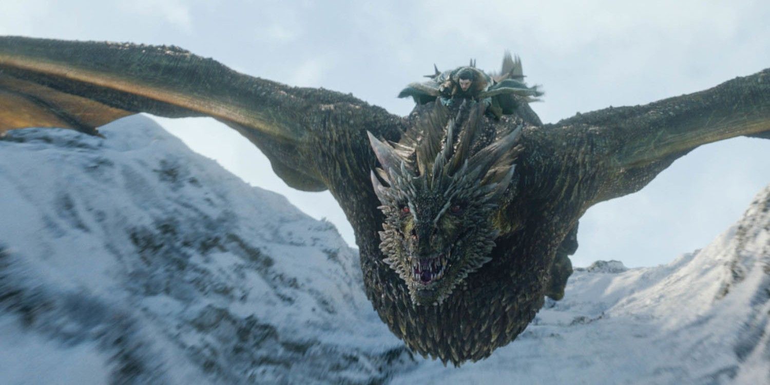 Jon rides a dragon in Game of Thrones season 8