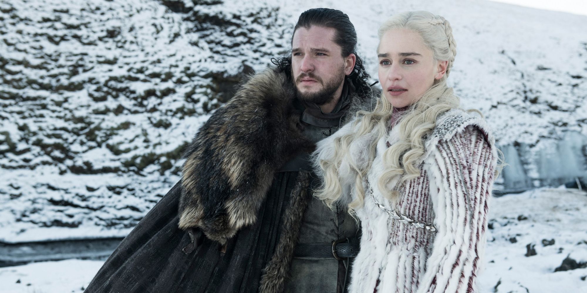 Kit Harington and Emilia Clarke in Game of Thrones Season 8