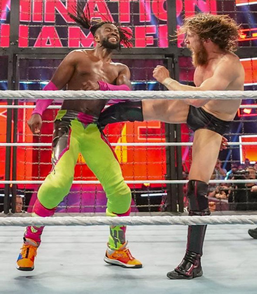 Kofi Kingston and Daniel Bryan fight Vertical