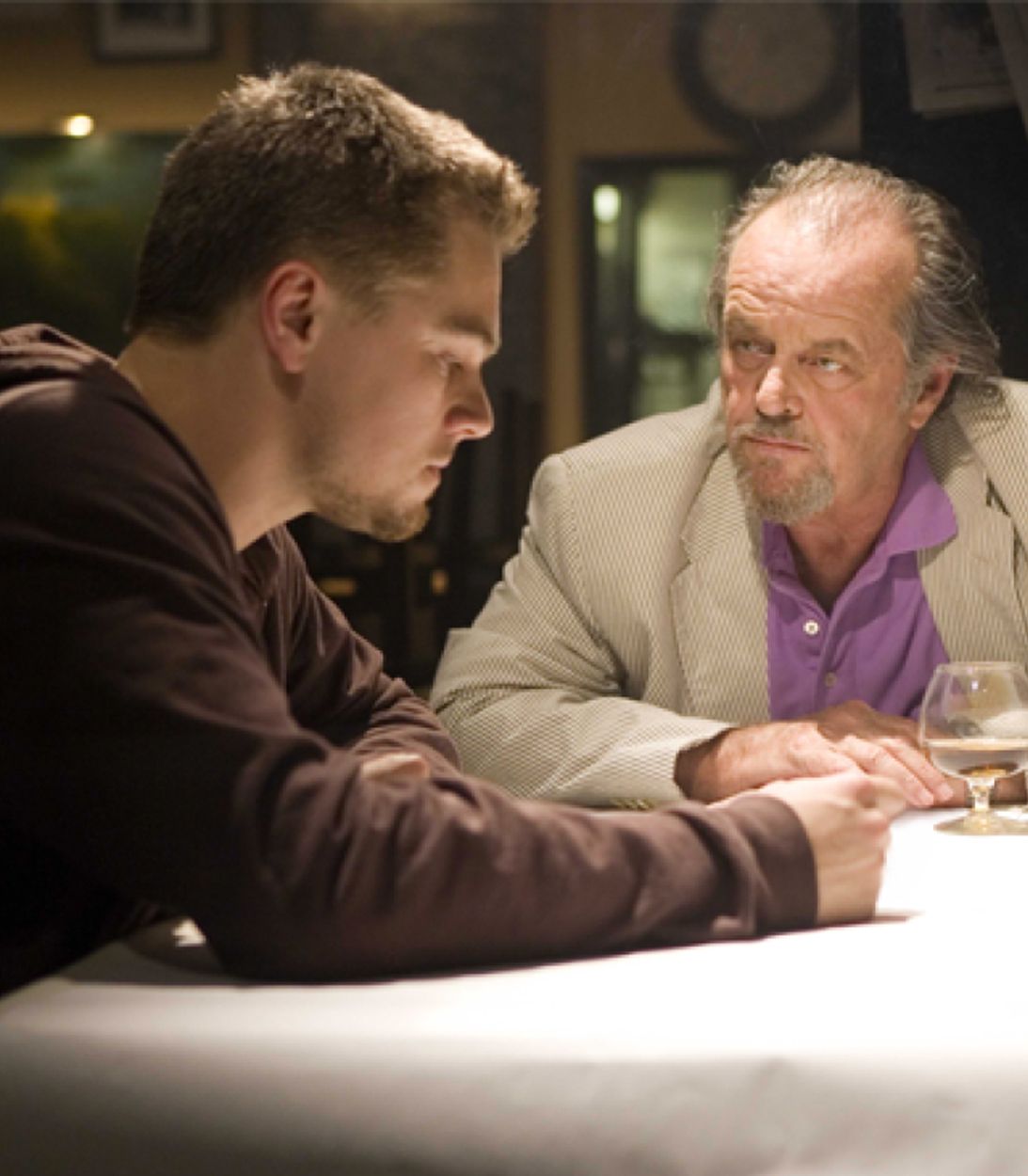 Leonardo DiCaprio and Jack Nicholson in The Departed Vertical