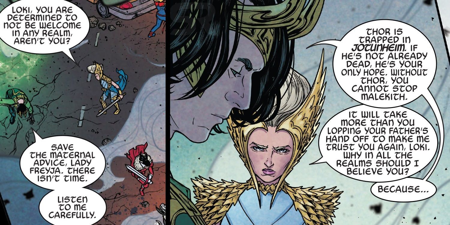 Loki and Freyja in War of the Realms Comic