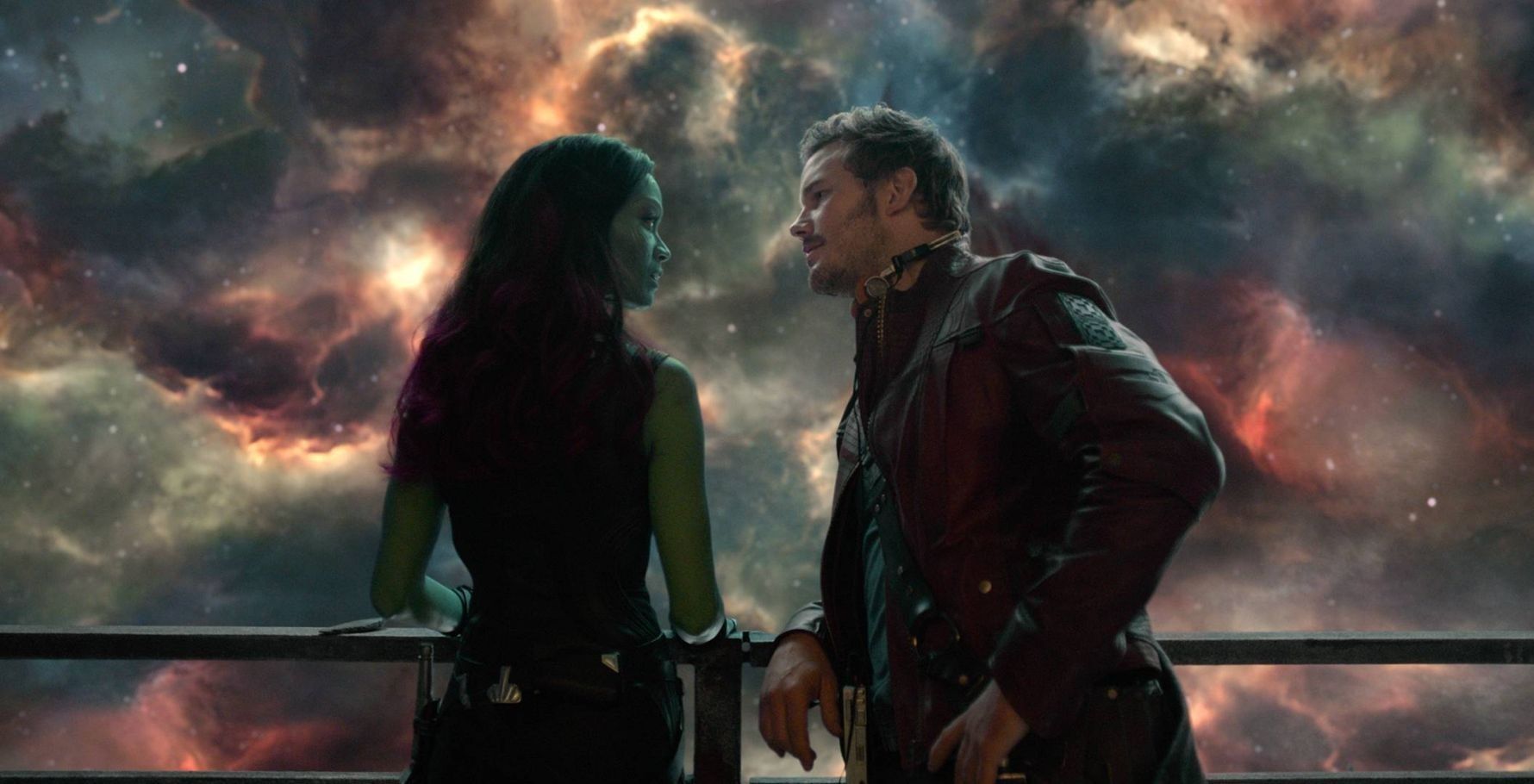 MCU Peter Quill and Gamora in Guardians of the Galaxy