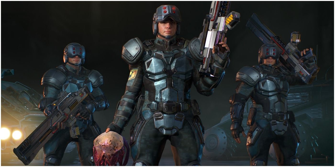 A squadron of soldiers in Phoenix Point