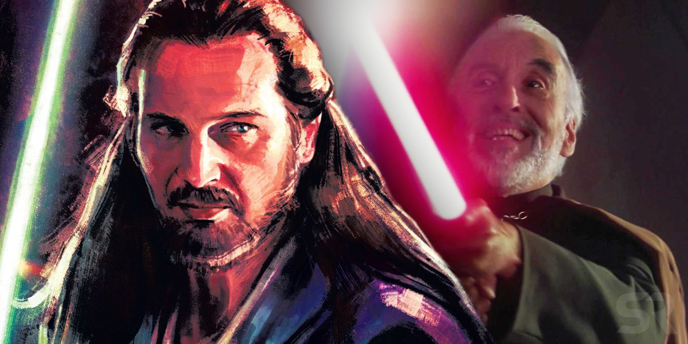 Qui-Gon Jinn and Count Dooku in Star Wars