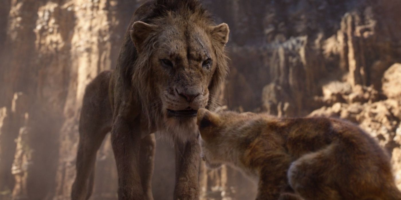Scar and Simba in The Lion King 2019