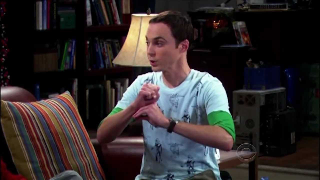 Sheldon Cooper Rock Paper Scissors Lizard Spock in The Big Bang Theory