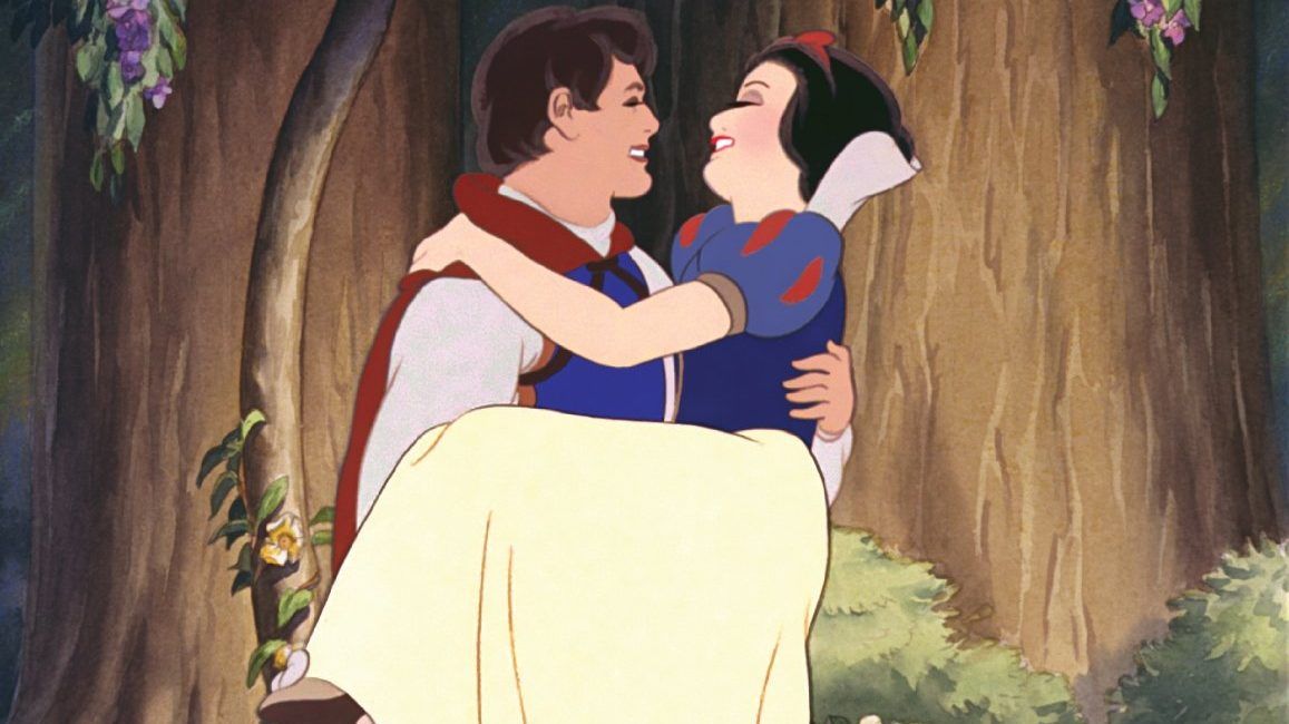 Snow White and Prince Charming in Snow White and the Seven Dwarfs