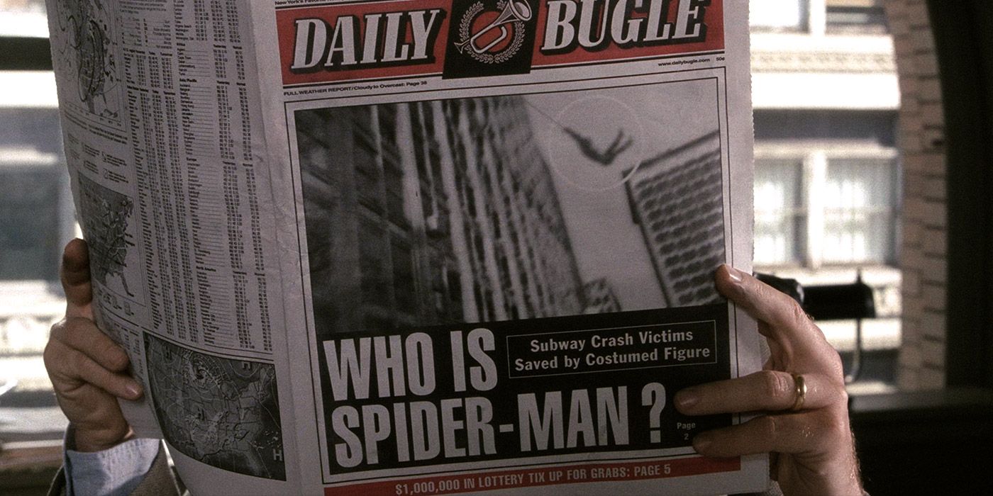 J. Jonah Jameson reading a newspaper in Spider-Man
