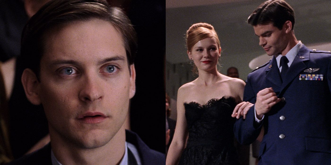 Peter Parker (Tobey Maguire) sees Mary Jane with another man in Spider-Man 2