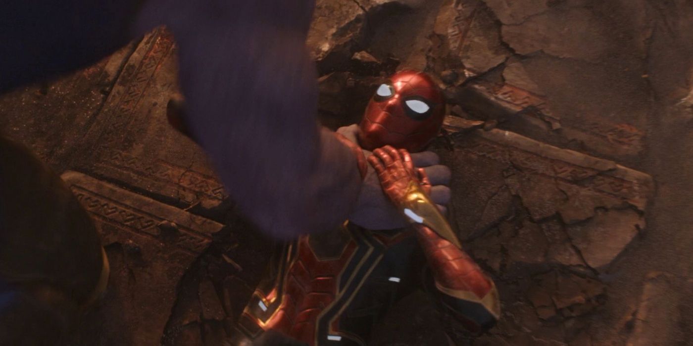 Thanos Fights Spider-Man in Avengers Infinity War
