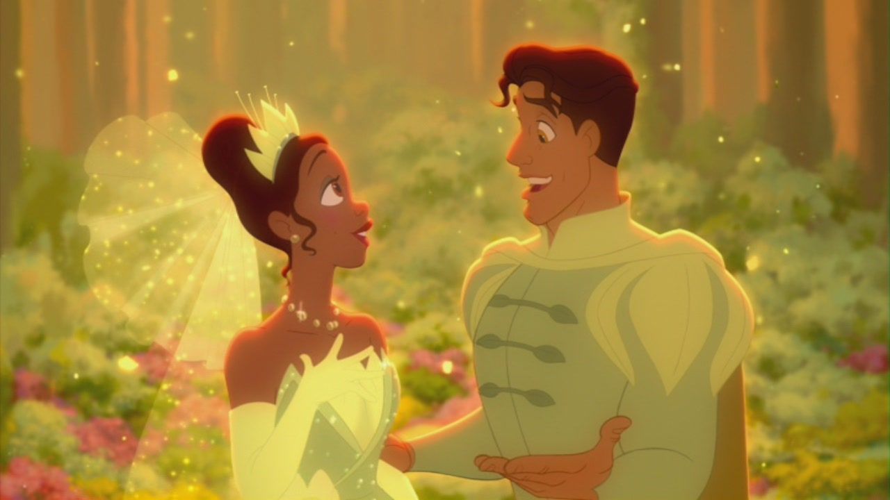 Tiana and Prince Naveen in Princess and the Frog