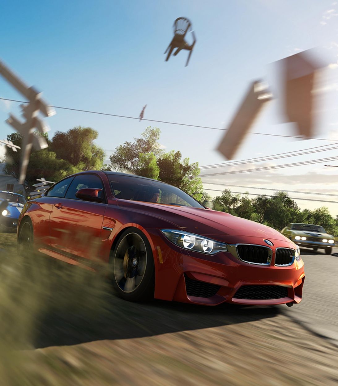Vertical Car Crashing Through Debris in Forza Horizon 3