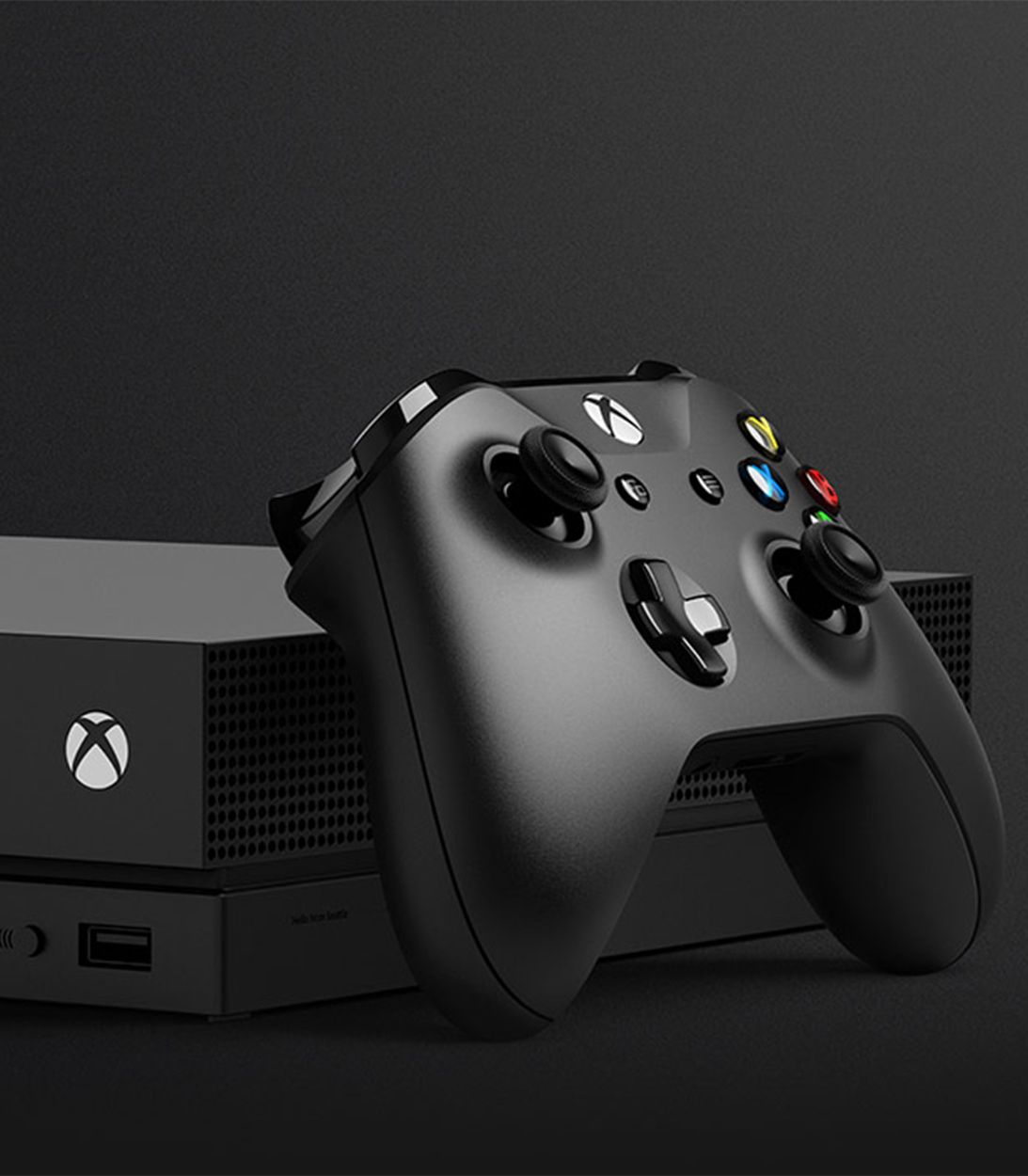 Xbox One X and Controller - Vertical