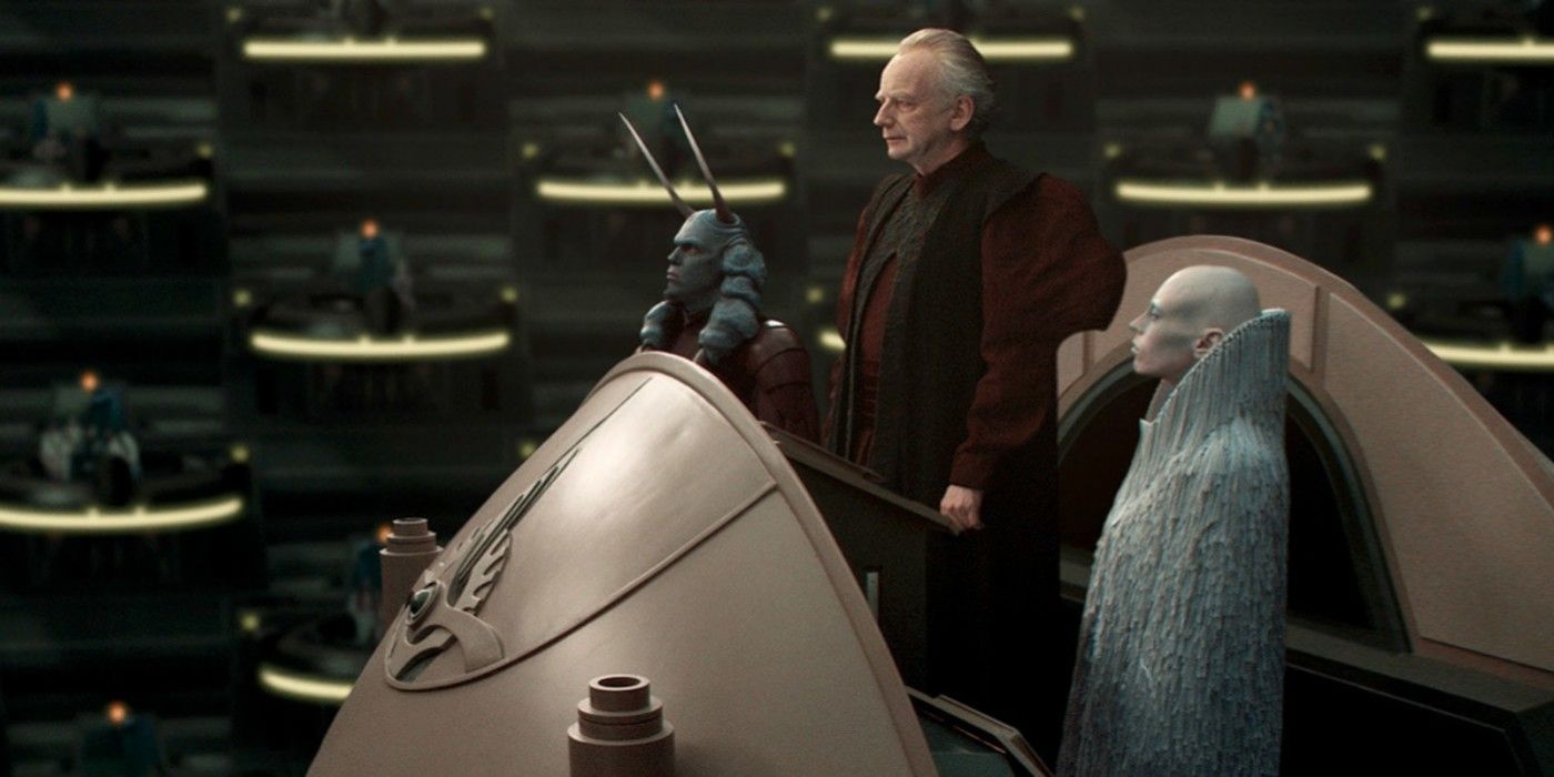 Palpatine s'adresse au Sénat dans Attack of the Clones
