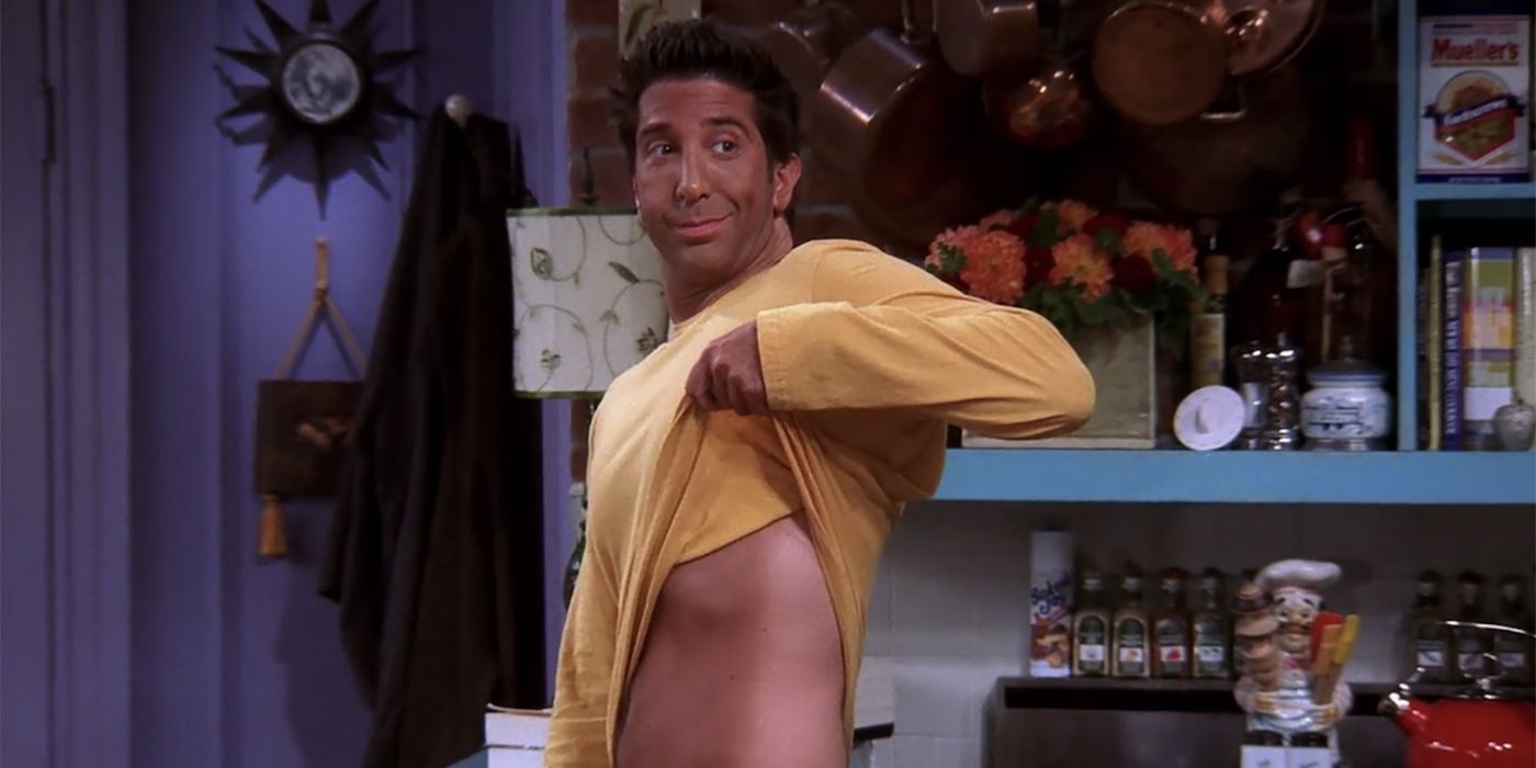 Ross shows his tanning accident in Friends