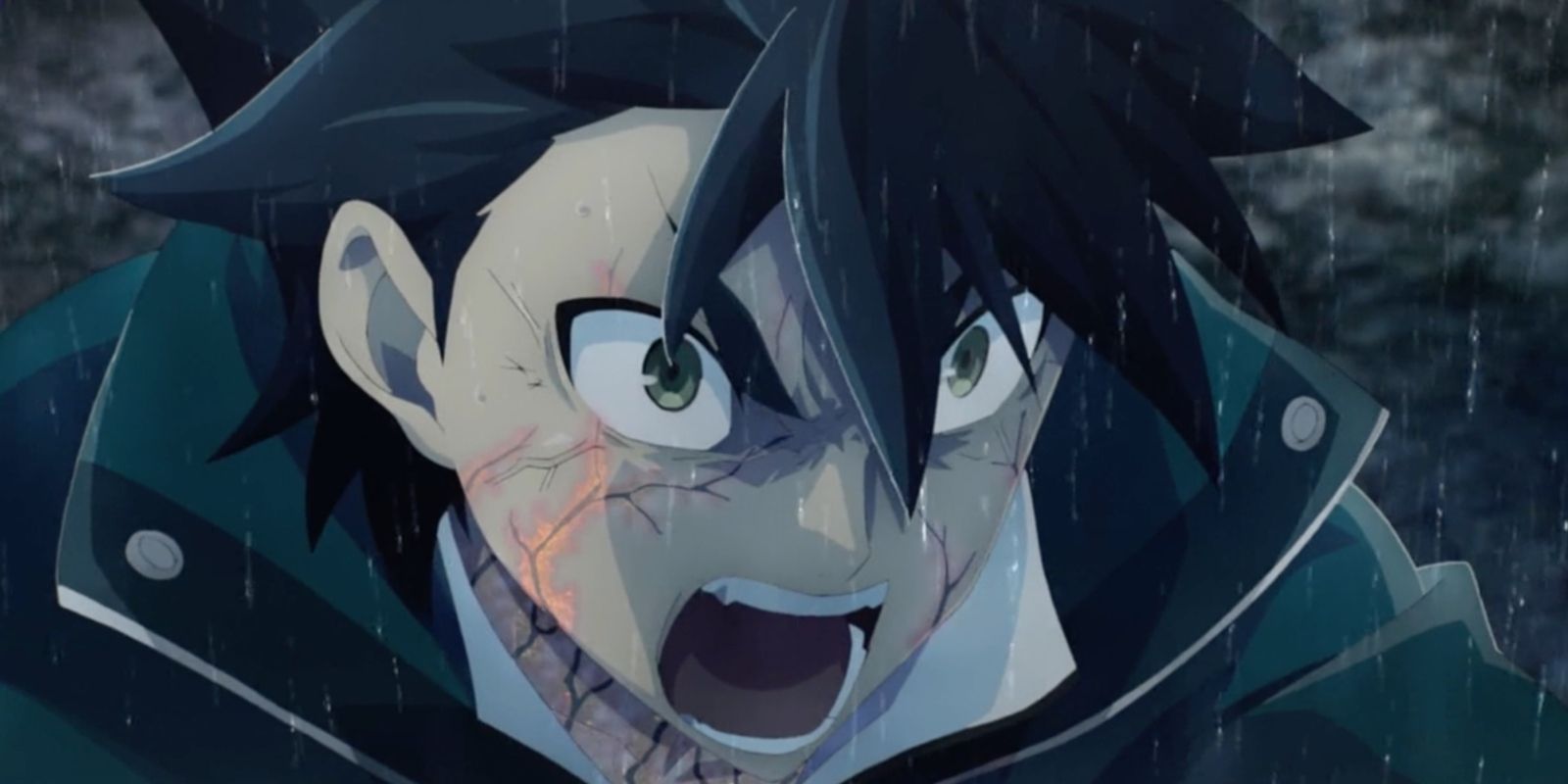 Black haired character of God Eater screaming. 