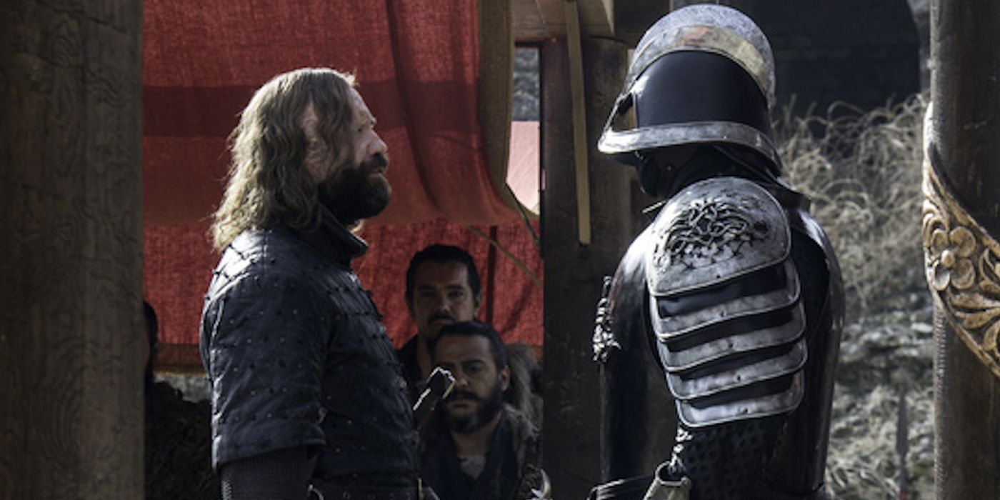 The Hound and the Mountain stand off