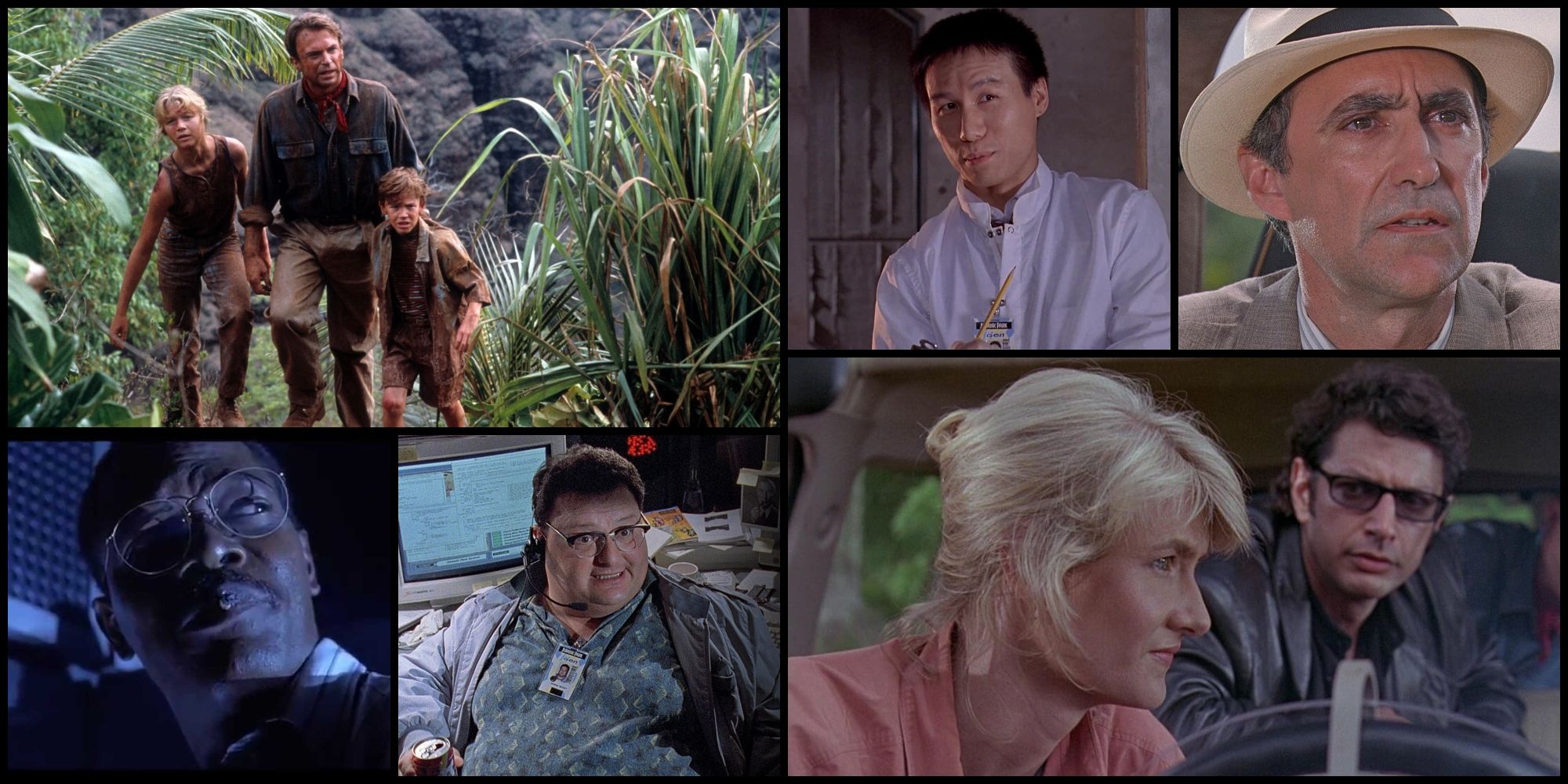 jurassic park cast collage