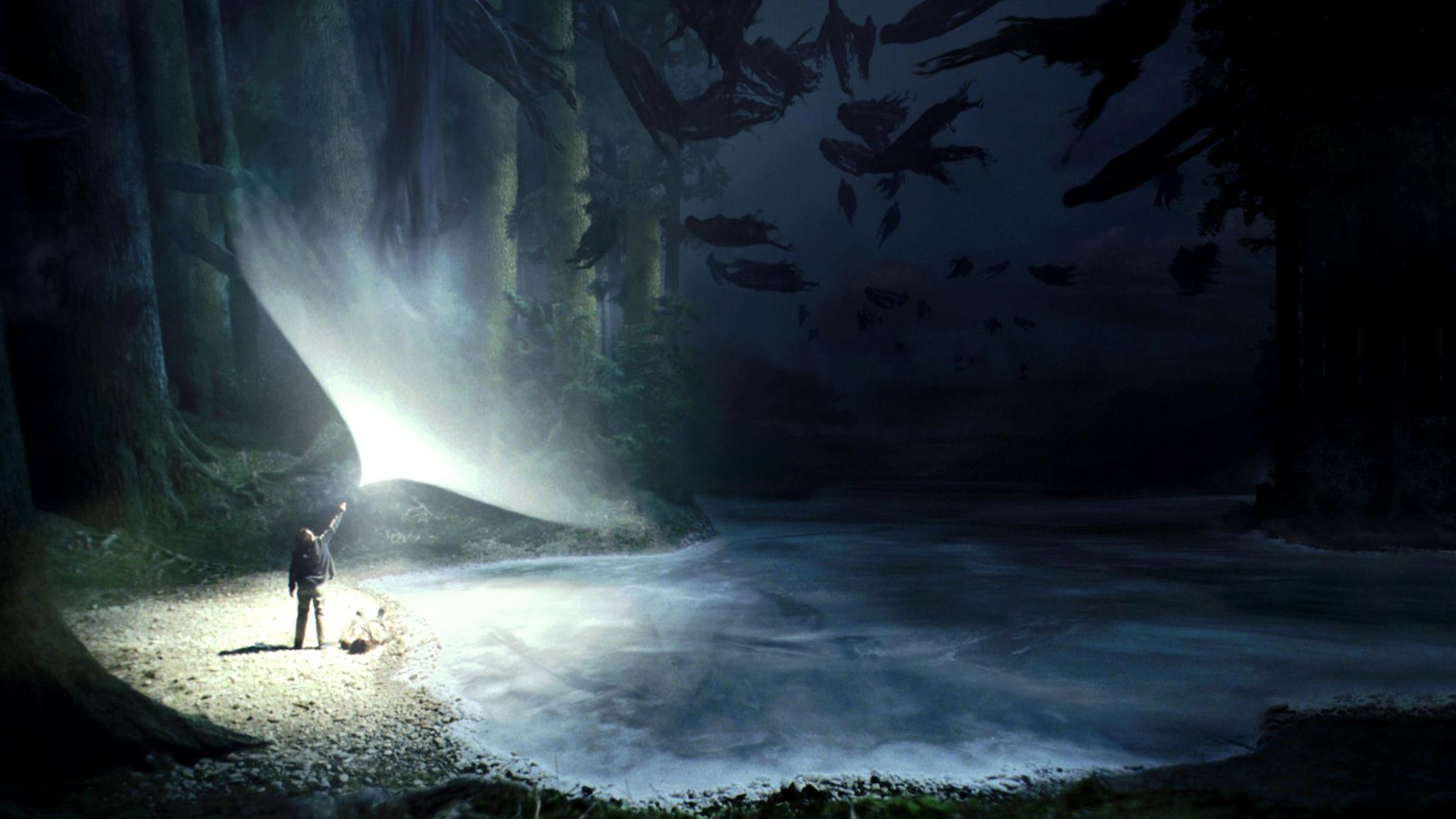 Harry Potter casts the Patronus curse