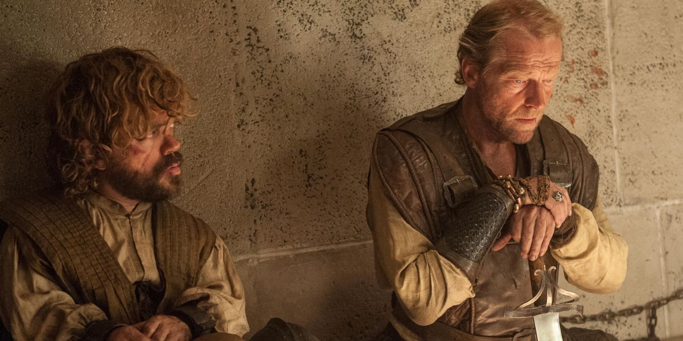 Tyrion and Jorah as gladiators in Game of Thrones