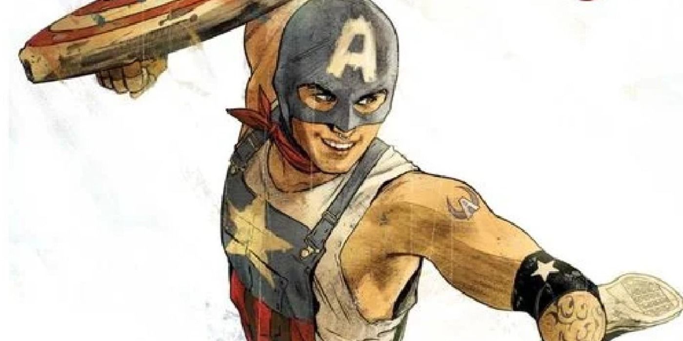 Aaron Fischer wields the Captain America shield