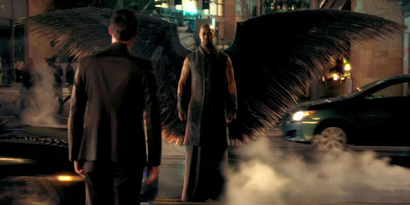Amenadiel with his wings extended in Lucifer