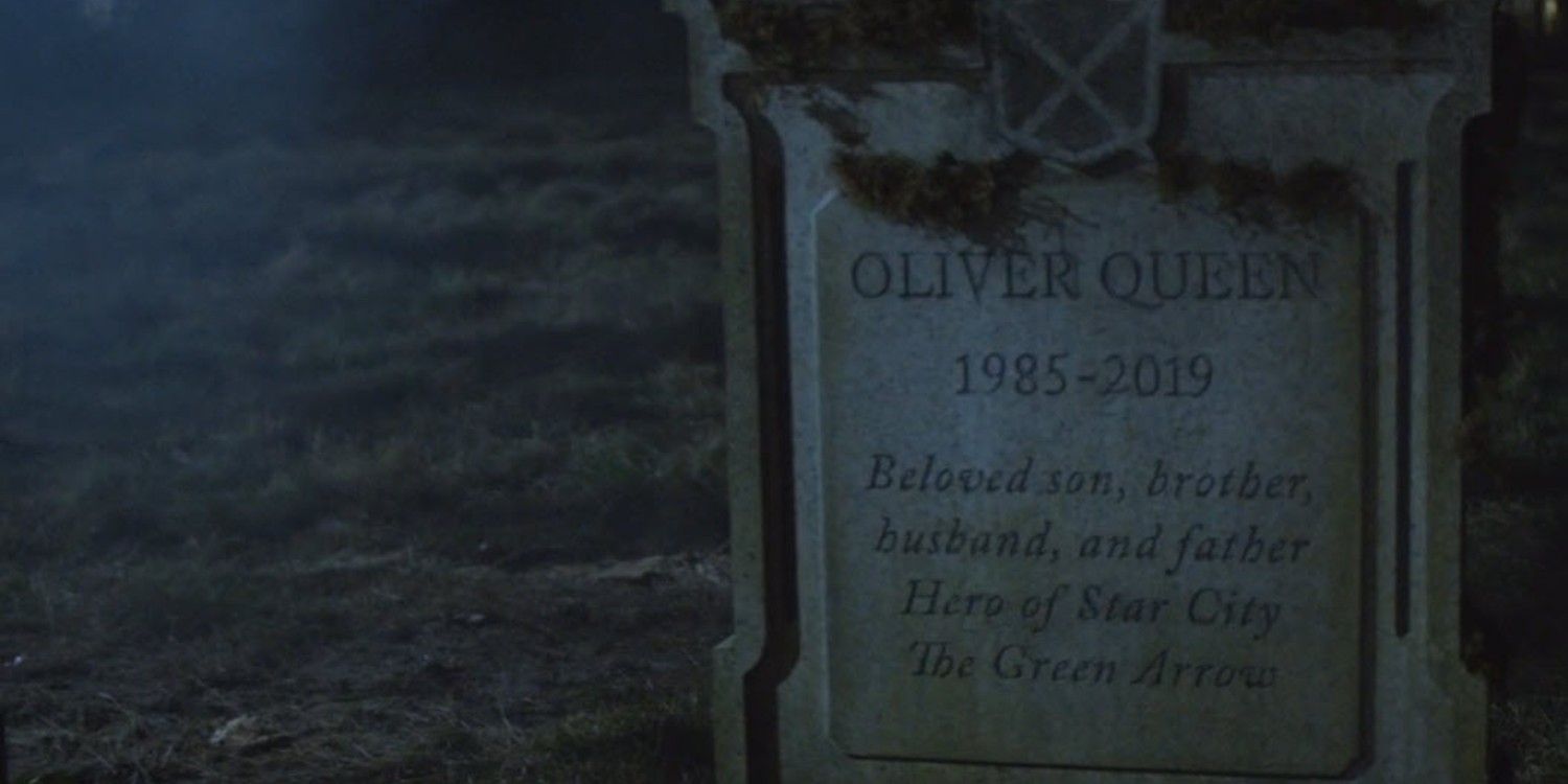 Arrow Oliver Queen's tombstone