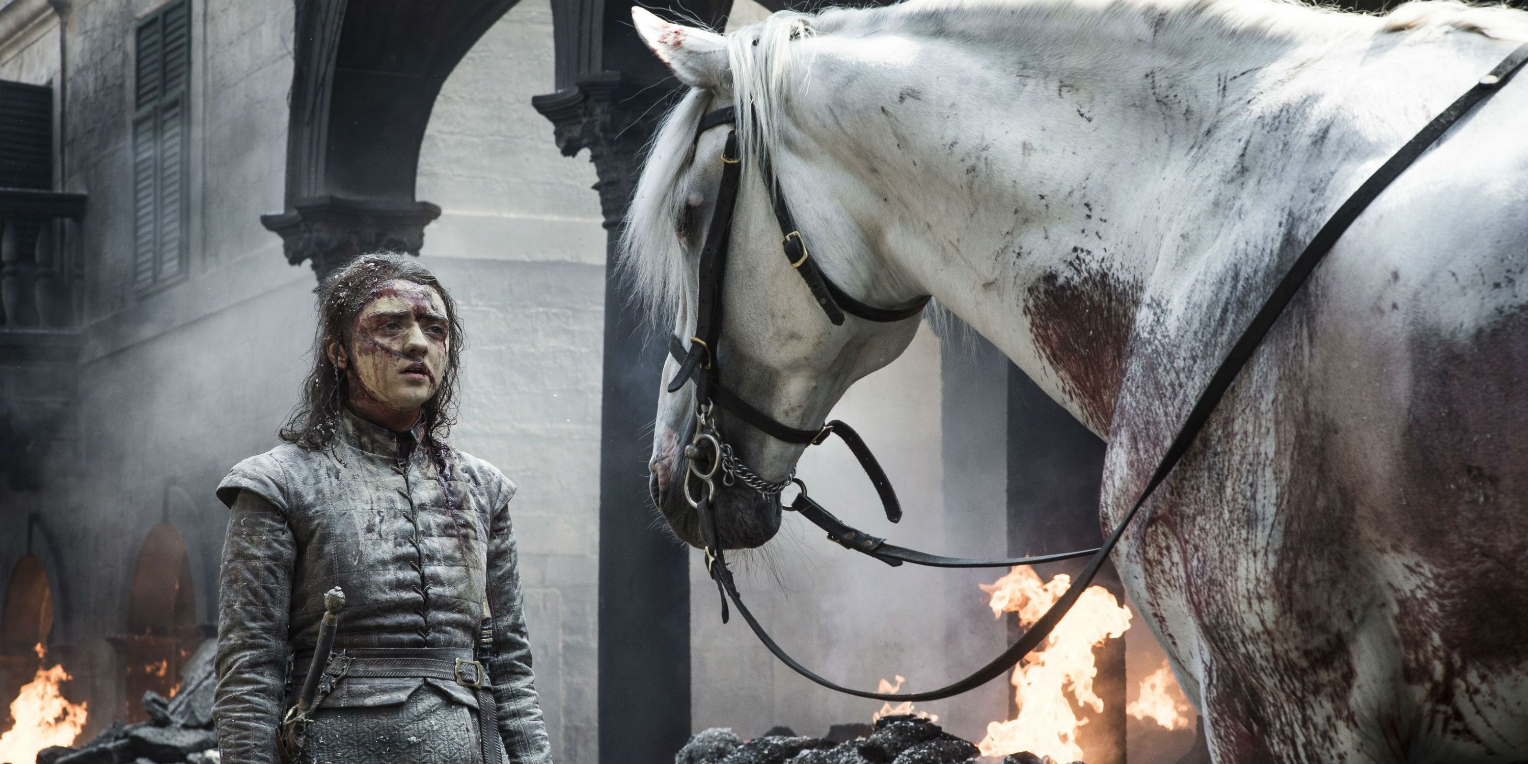 Arya sees a white horse on Game of Thrones season 8 episode 5 The Bells