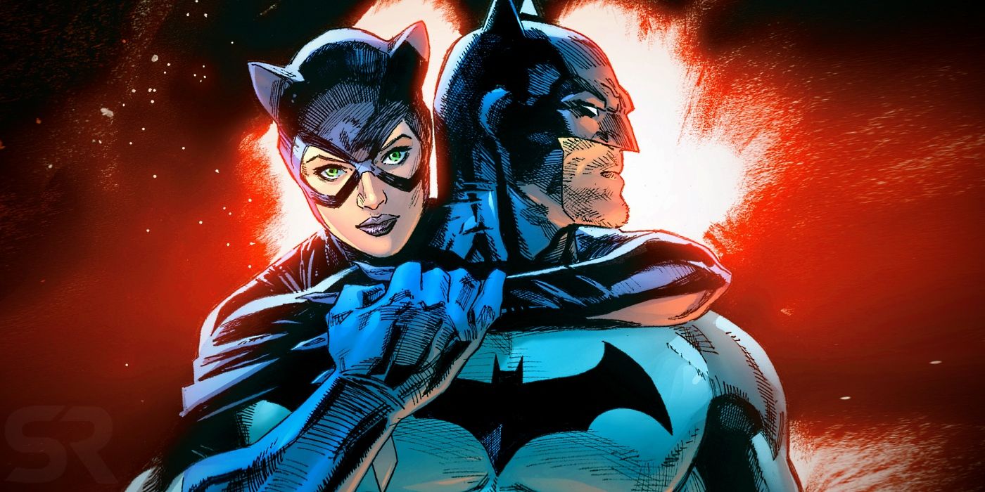 Catwoman hugging Batman in the comics.