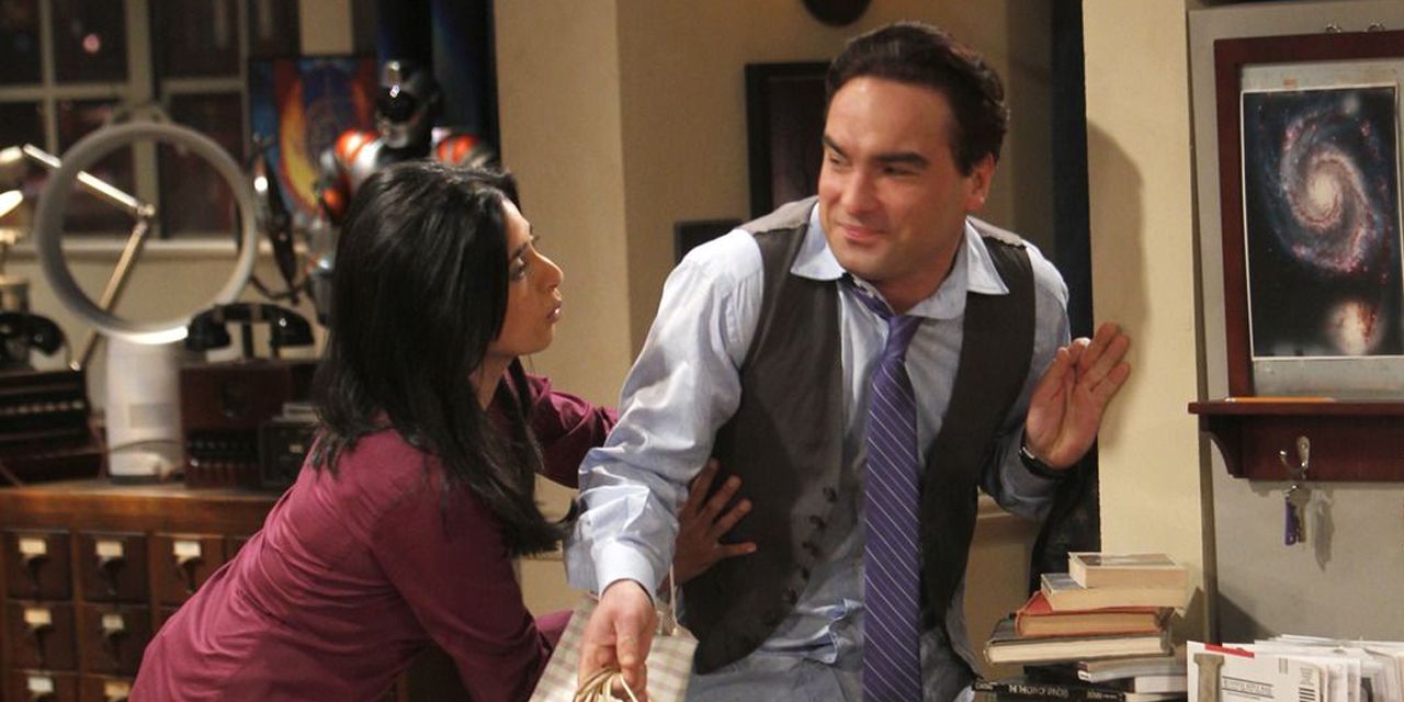 Priya helps Leonard as he fumbles around without his glasses in TBBT