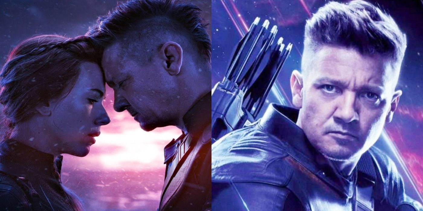 Side by side images of Black Widow and Hawkeye from Avengers: Endgame