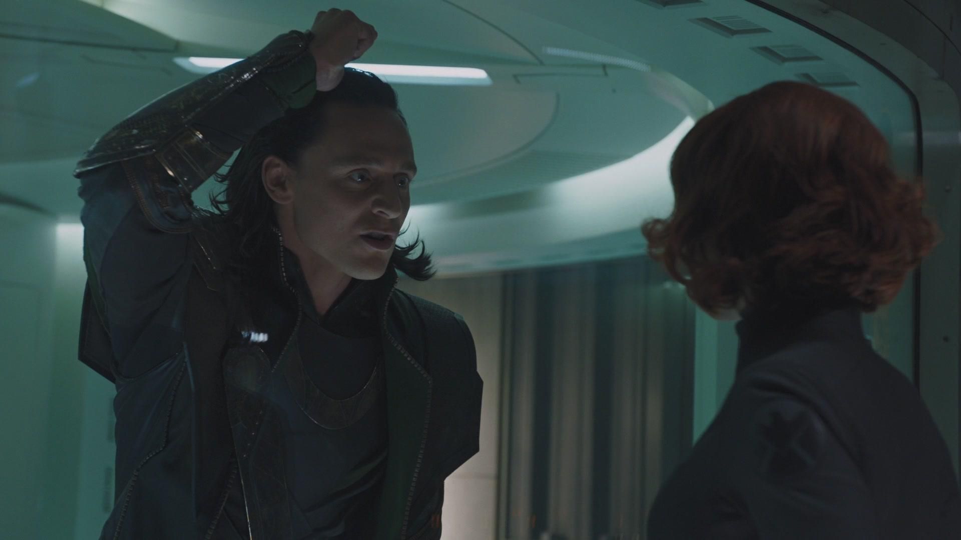 Black Widow and Loki in The Avengers