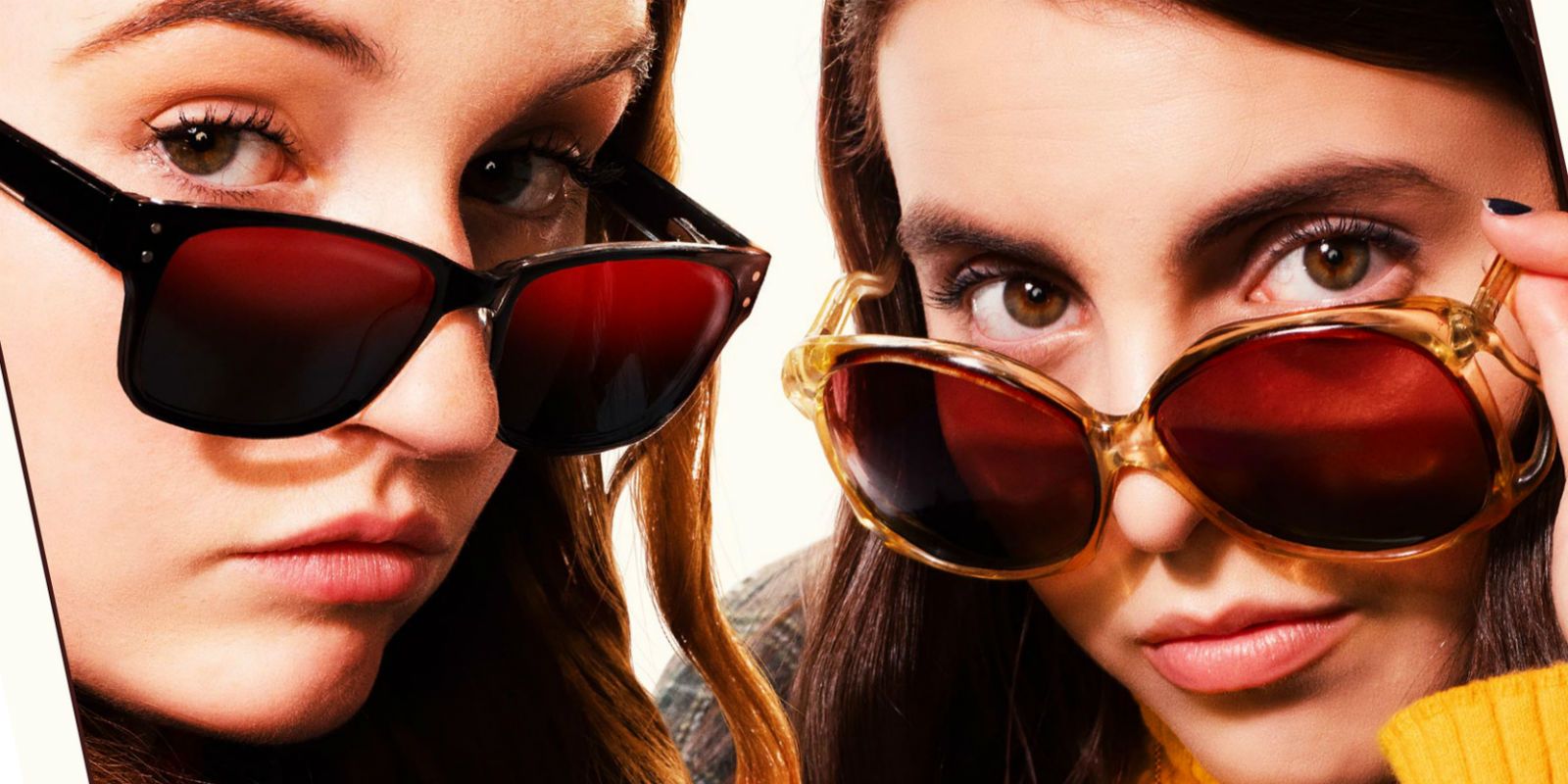 Amy and Molly from Booksmart wearing sunglasses