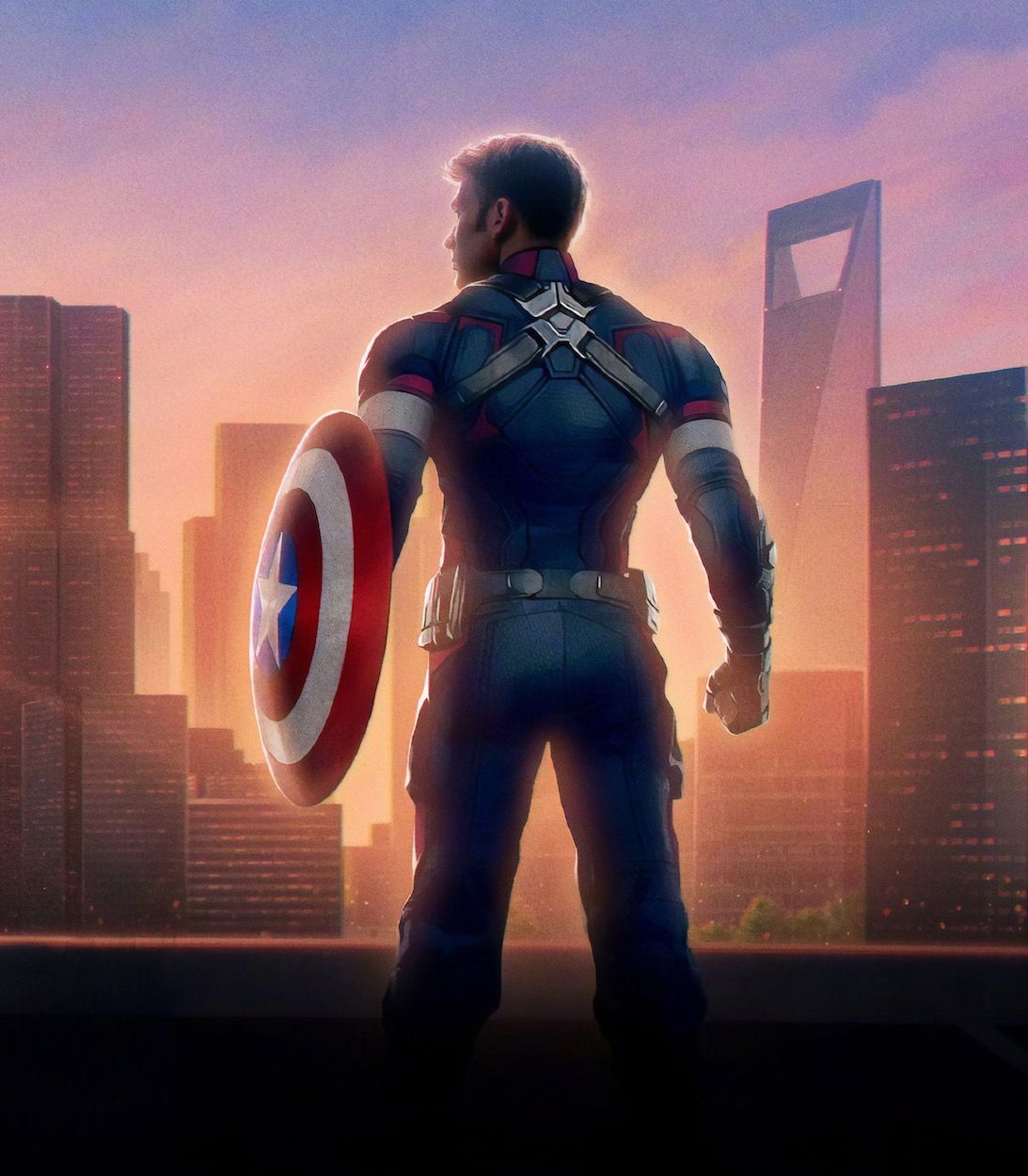 Captain America Behind Poster Vertical